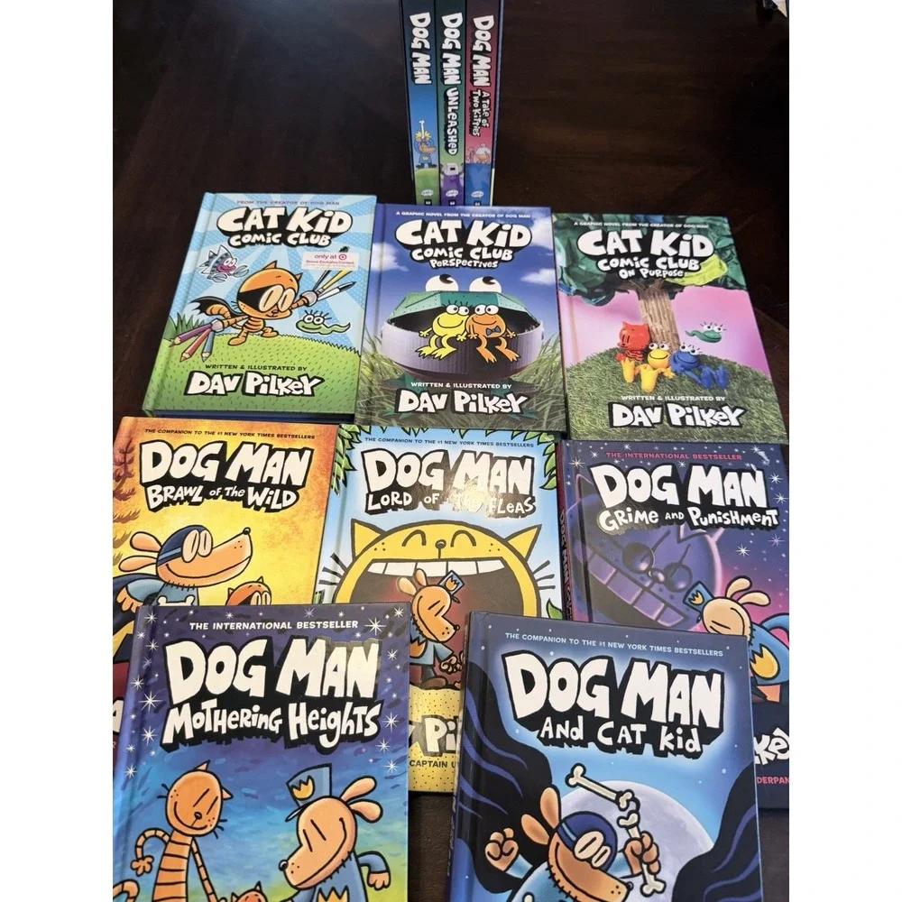 Dav Pilkey Lot of 11 Hardcover Dog Man Cat Kid books
